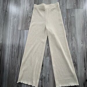 Wilfred Cream Wide Leg Pants High Waisted